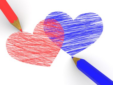 Pencils depicting the heart clipart