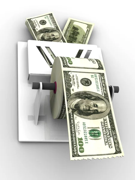 Dollar in de wc-papier — Stockfoto