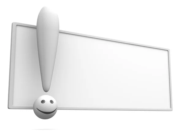 Empty board with exclamation mark — Stock Photo, Image