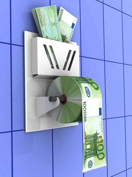 Евро в туалетной бумаге — стоковое фото
