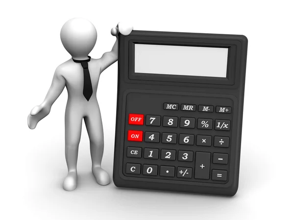 Muži s kalkulačkou — Stock fotografie