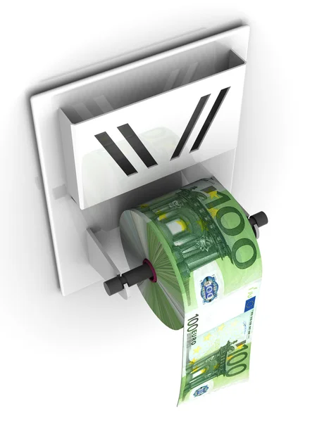Euro no papel higiénico — Fotografia de Stock