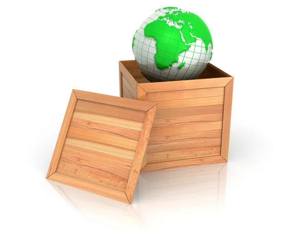Tierra en caja — Foto de Stock