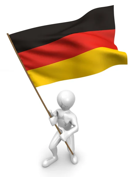 Mężczyźni z flagą. Niemcy — Zdjęcie stockowe