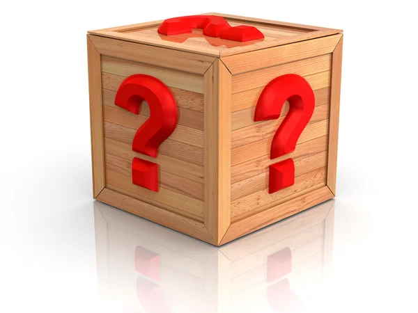Crate with question — Stock Photo, Image
