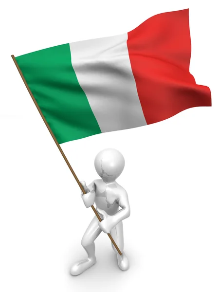 Homens com bandeira. Itália — Fotografia de Stock