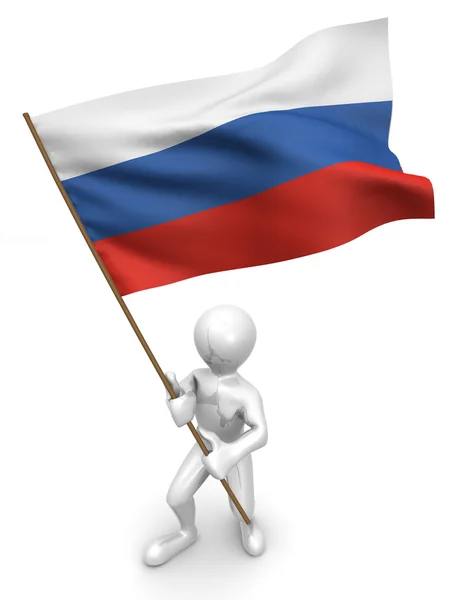 Des hommes avec un drapeau. Russie — Photo