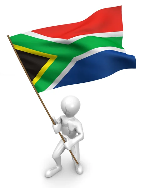 Άνδρες με σημαία. Νότια Αφρική — Φωτογραφία Αρχείου
