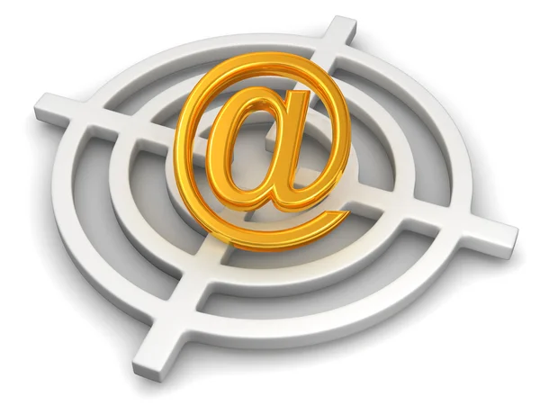 Objetivo con símbolo de correo —  Fotos de Stock