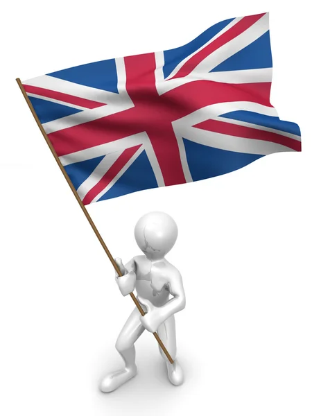 ผู้ชายที่มีธง สหราชอาณาจักร — ภาพถ่ายสต็อก