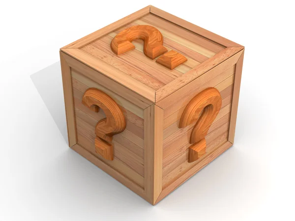 Crate with question — Stock Photo, Image