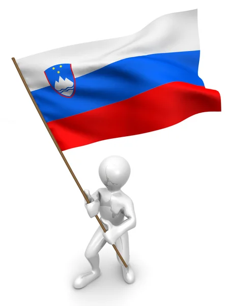 Férfiak a zászlót. Szlovénia — Stock Fotó