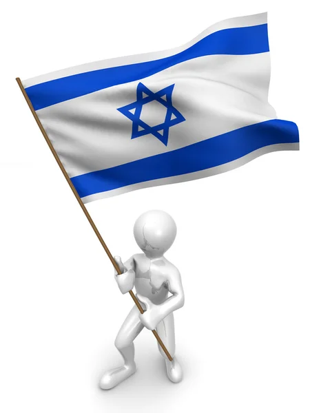 Άνδρες με σημαία. Ισραήλ — Φωτογραφία Αρχείου