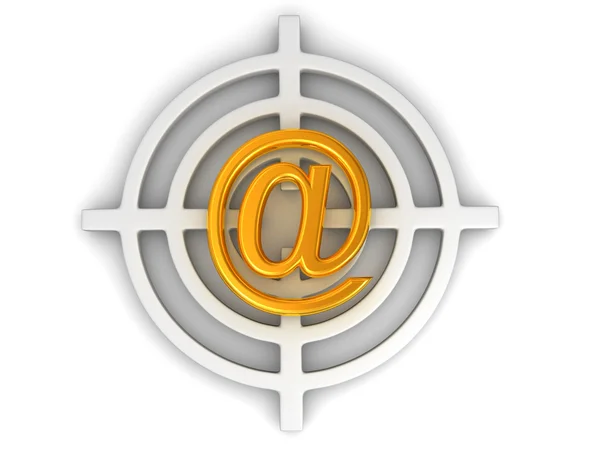 Hedef posta simgesiyle — Stok fotoğraf
