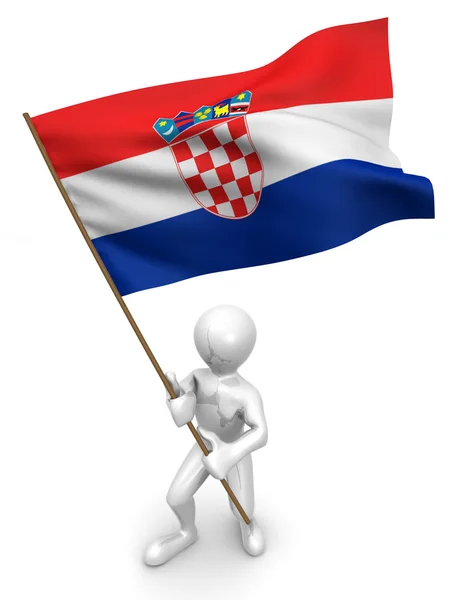Homens com bandeira. Croácia — Fotografia de Stock