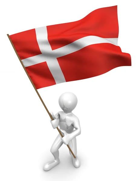 Mannen met vlag. Denemarken — Stockfoto
