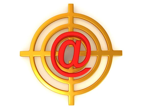 Objetivo con símbolo de correo — Foto de Stock