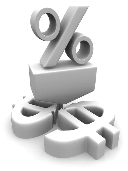 Porcentaje en dólares — Foto de Stock