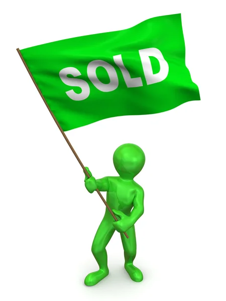 Men with flag sold — Stock Photo, Image