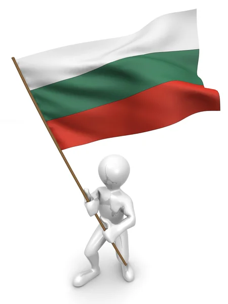 Люди с флагом. Болгария — стоковое фото