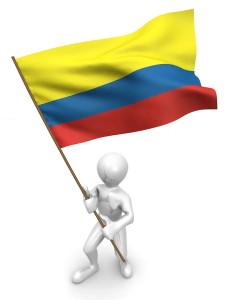 stock image Men with flag. Colombia