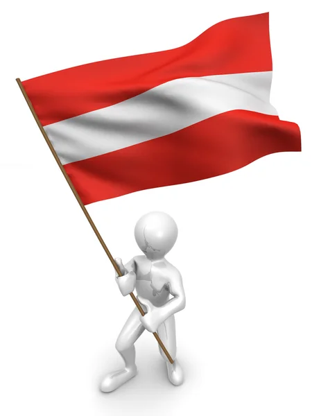 Men with flag. Austria — Stock Photo, Image