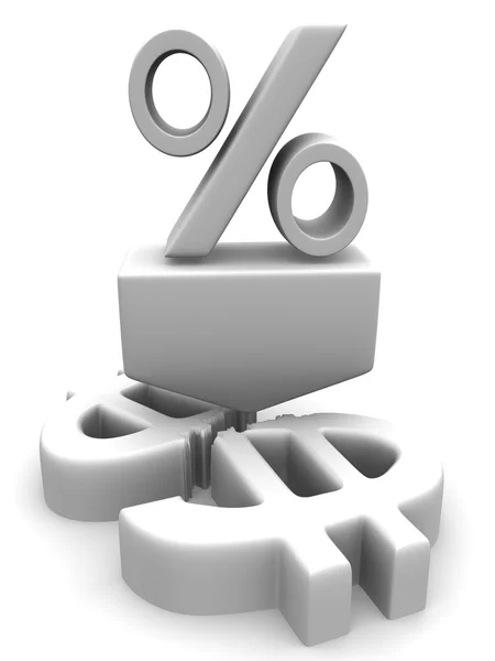 Percentagem em dólares — Fotografia de Stock