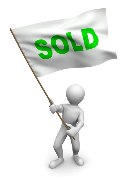 Men with flag sold — Stock Photo, Image