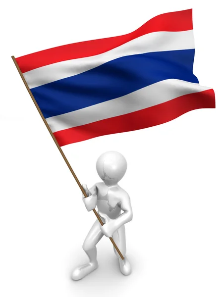 Homens com bandeira. Costa Rica — Fotografia de Stock
