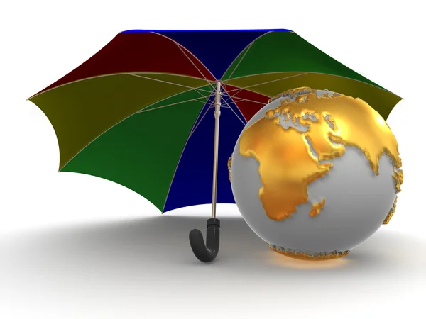 Terra com guarda-chuva — Fotografia de Stock