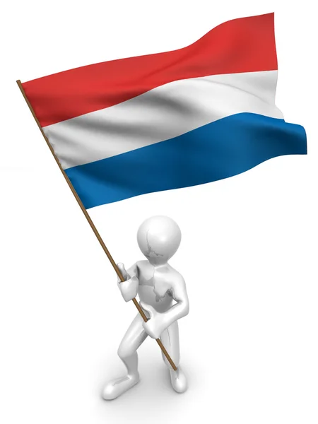 Men with flag. Netherlands — Stock Photo, Image