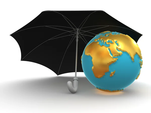 Ziemi z parasolem — Zdjęcie stockowe