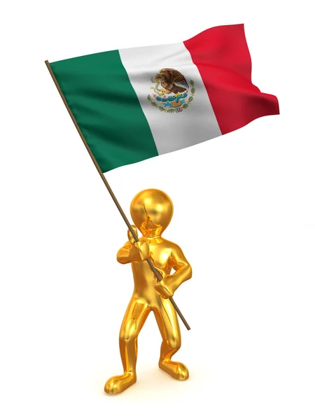 Homens com bandeira. México — Fotografia de Stock