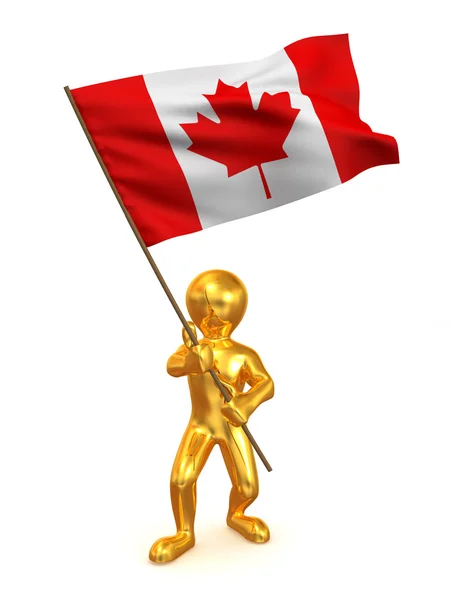 Des hommes avec un drapeau. Canada — Photo