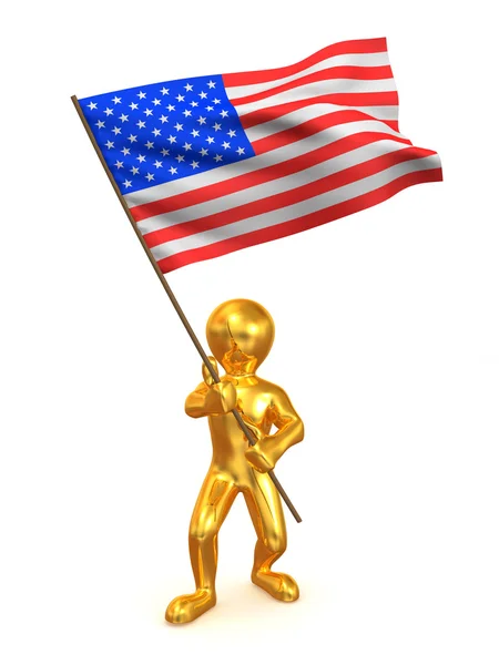 Homens com bandeira. Estados Unidos — Fotografia de Stock