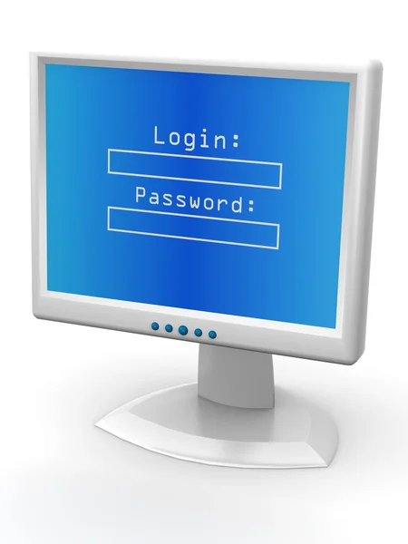Monitor s přihlašovací jméno a heslo — Stock fotografie