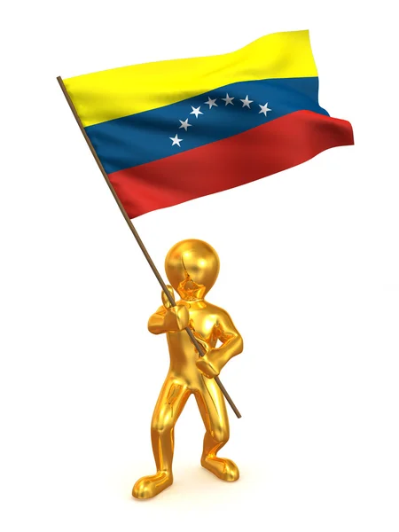 Hombres con bandera. Venezuela — Foto de Stock