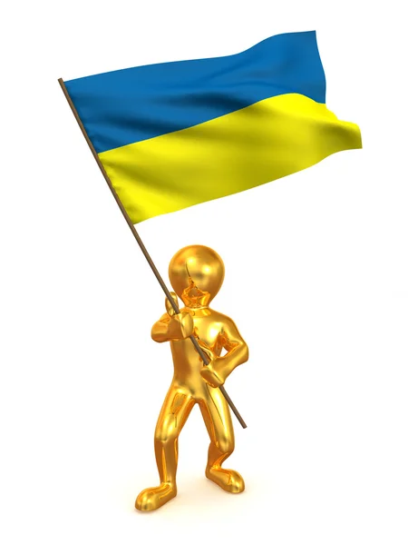 Bayrak erkeklerle. Ukrayna — Stok fotoğraf