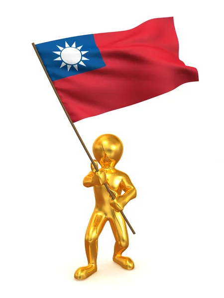 Férfiak a zászlót. Tajvan — Stock Fotó