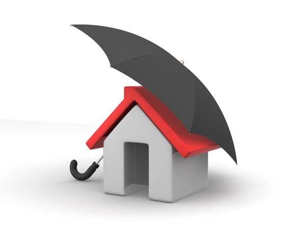 Haus und Regenschirm — Stockfoto