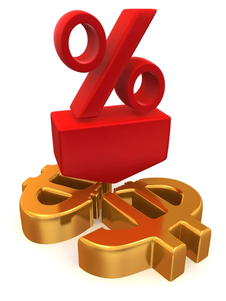 Porcentaje en dólares — Foto de Stock