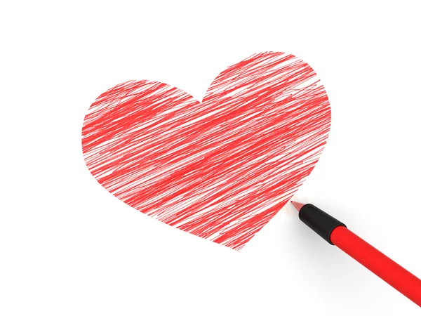 Lápis que retratam o coração — Fotografia de Stock