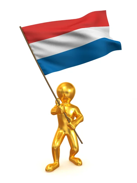 Люди с флагом. Нидерланды — стоковое фото