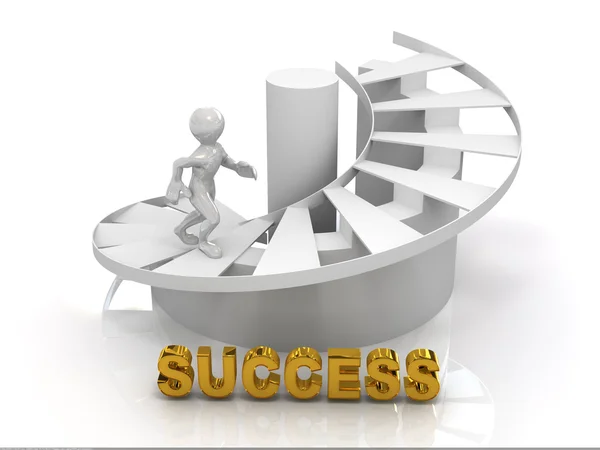 Mannen op stairs.success — Stockfoto
