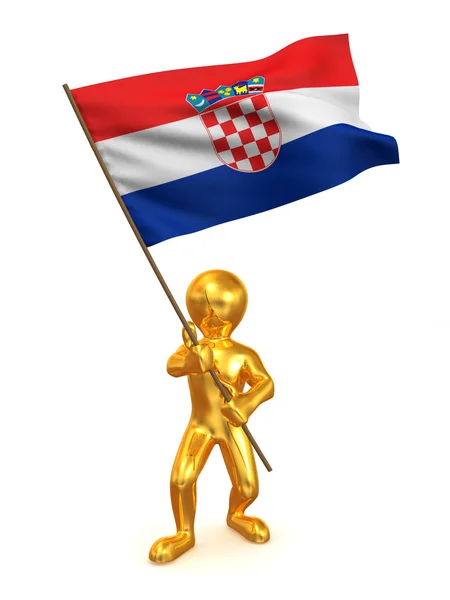 Férfiak a zászlót. Horvátország — Stock Fotó