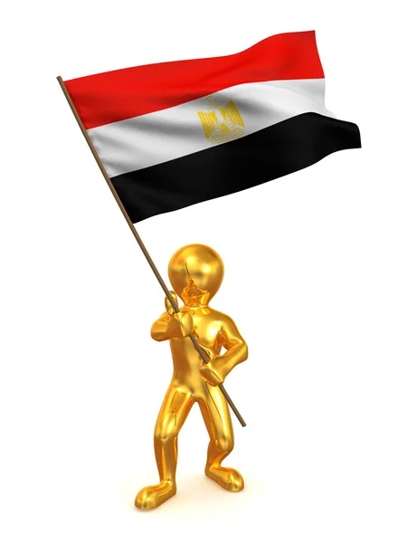 Uomini con bandiera. Egitto — Foto Stock