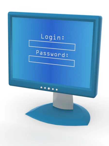 Beeldscherm met een login en wachtwoord — Stockfoto