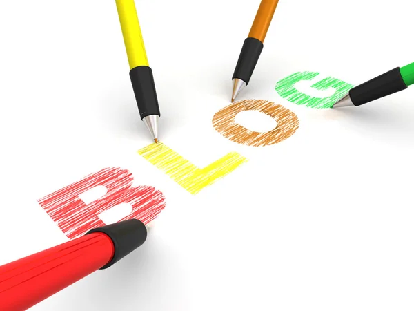 Pencils depicting text blog — Stock Photo, Image