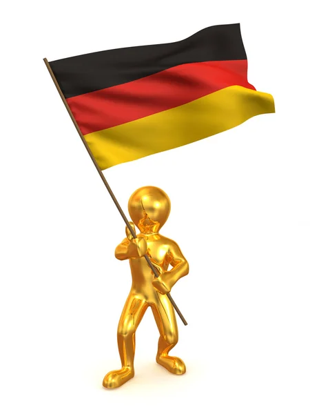 Люди с флагом. Германия — стоковое фото