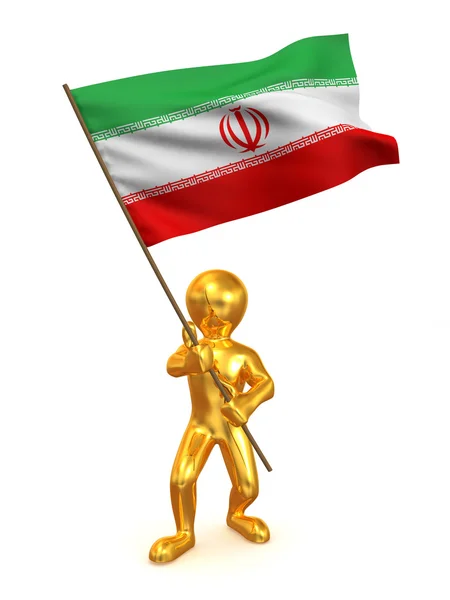 Uomini con bandiera. Iran — Foto Stock